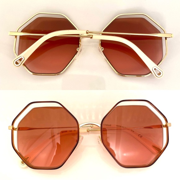 Chloe Octaginal Geo Brick Rose sunglasses - Picture 2 of 9